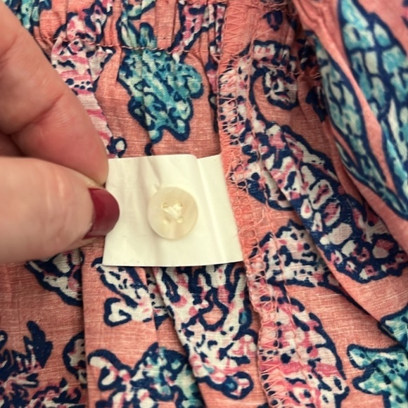 NWT Simply Southern Top Seahorses blue elastic waist sleeveless ruffle detail XL - Picture 12 of 13